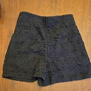 Club Monaco Black High Waist Lace Shorts